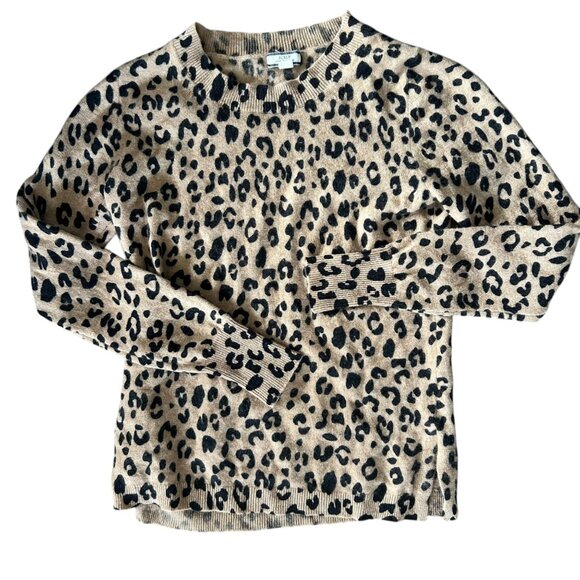 J. Crew Sweaters - J.Crew Leopard Animal Print 100% Cashmere Sweater XS